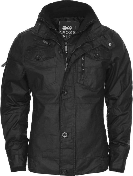 Men's Padded Double Layer Full Zip Winter Jacket